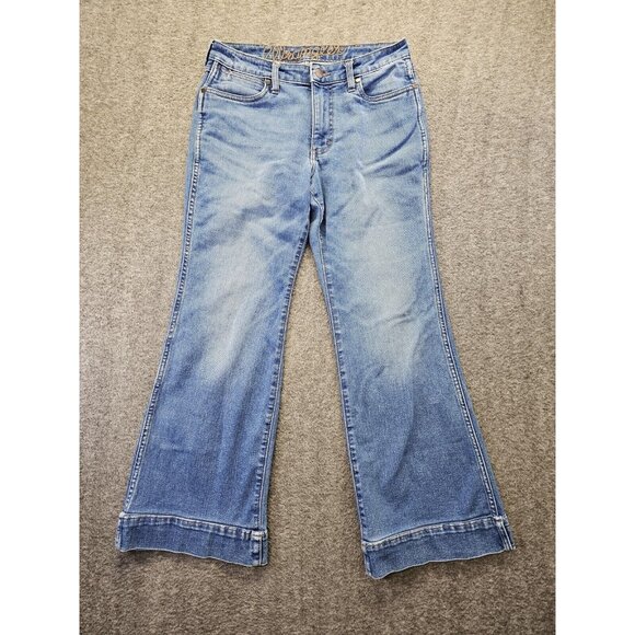 Wrangler Retro Jeans Womens Size 28x32 High Rise Trouser Boot Medium Wash - Picture 1 of 12